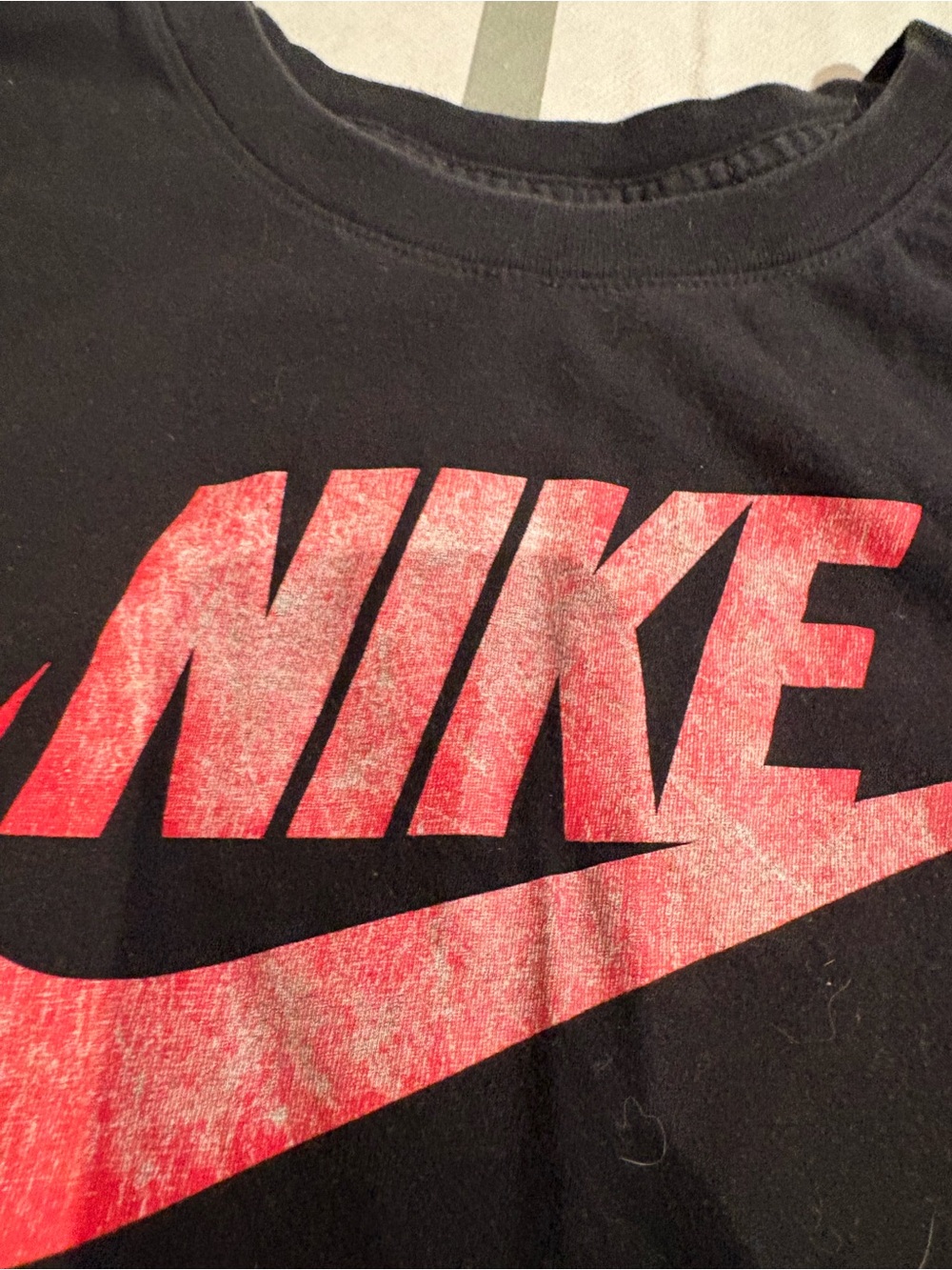 Nike Black Tee with White Swoosh and Label